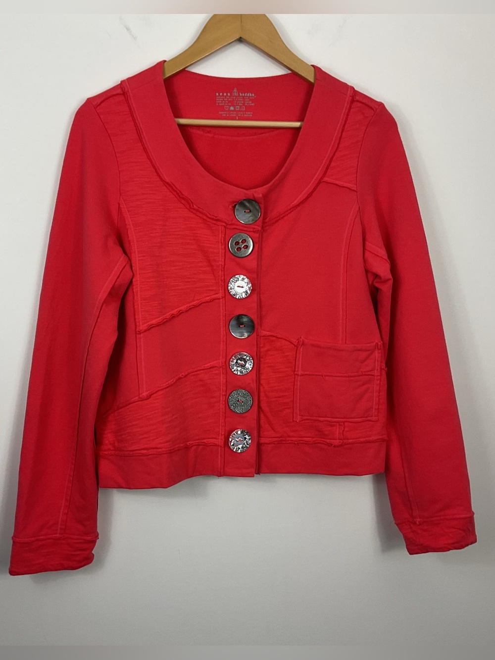 Neon Buddha Cultural Patchwork Jacket Womens Size Small